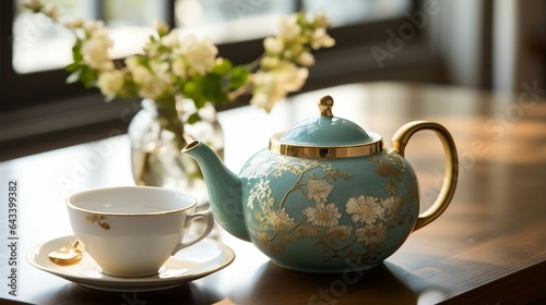 Delicate hand-painted teapot capturing the essence of tradition 