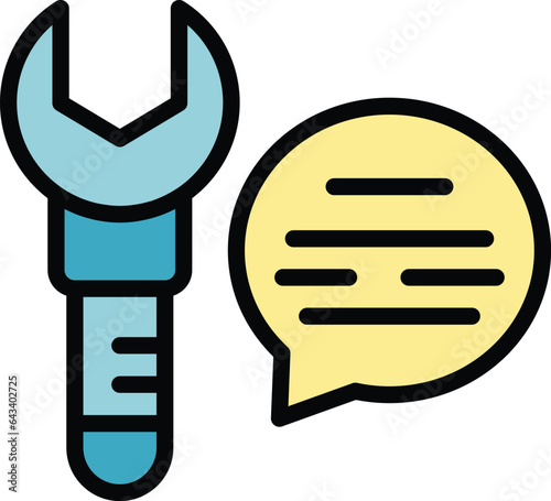 Repair product icon outline vector. Safety control. Broken consumer color flat