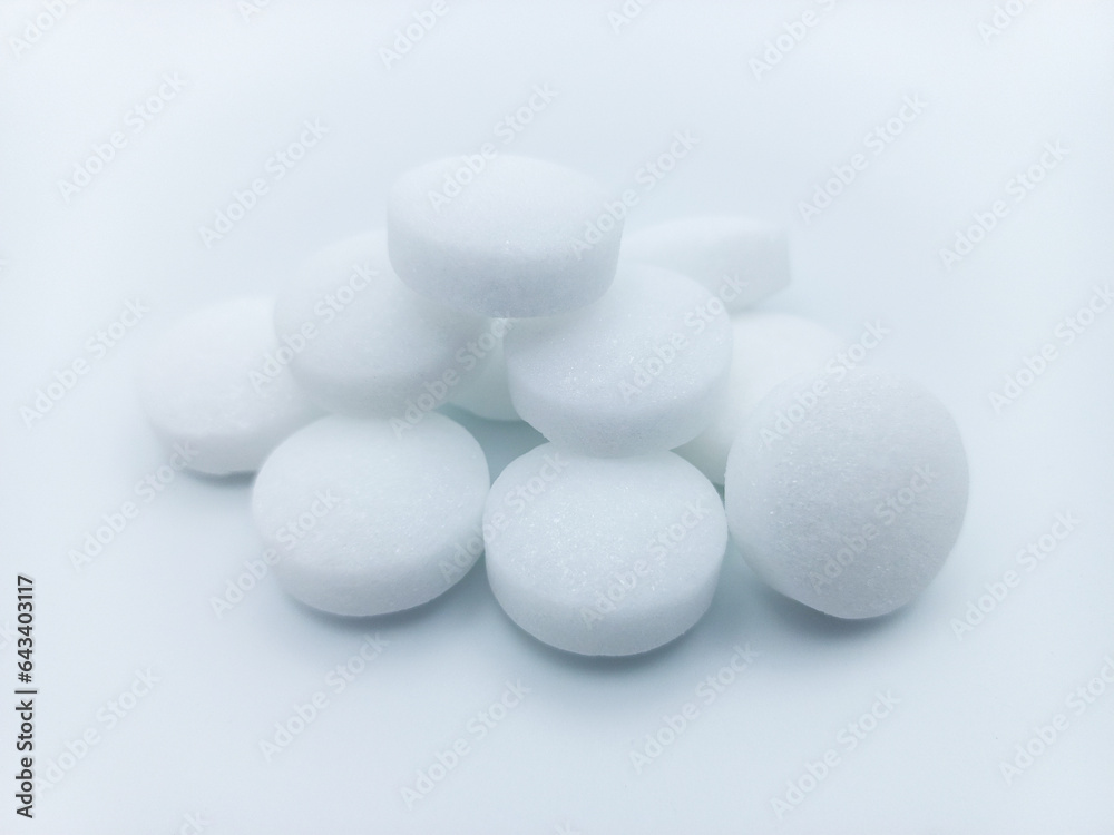 White Camphor Tablets Moth Balls Isolated On White Background White Camphor Tablets Moth Balls Isolated On White Background