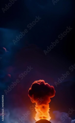 explosion of fire in dark