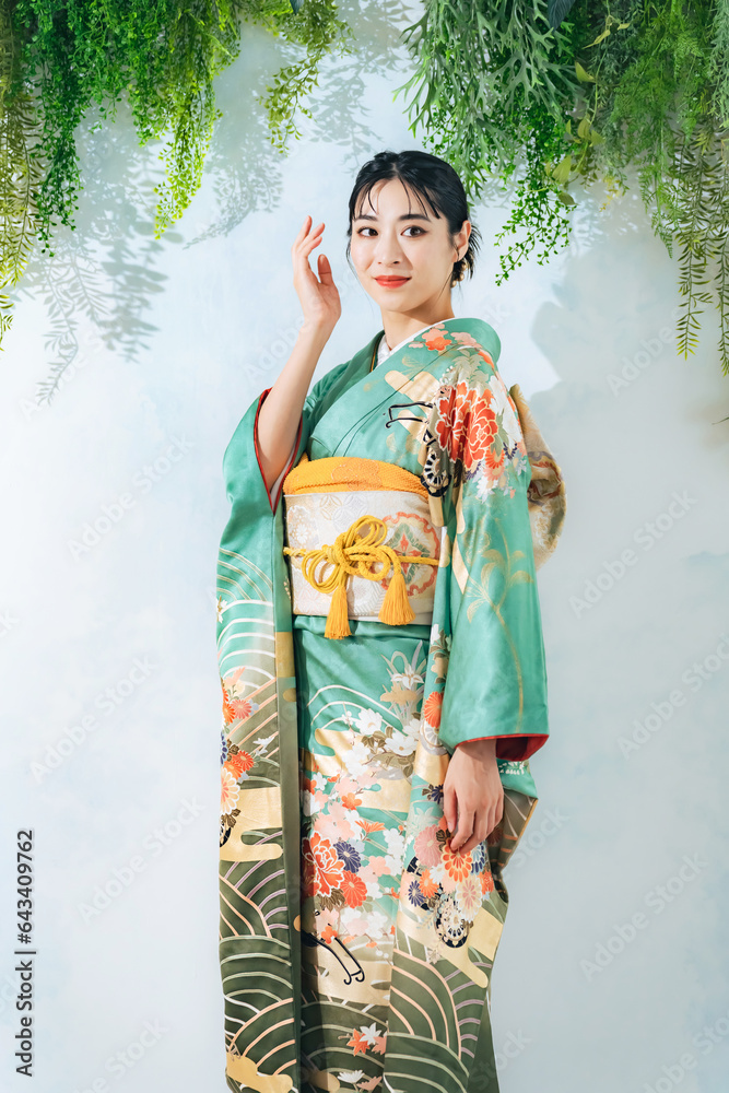 振袖を着た女性のポートレート 振袖を着た女性のポートレート
