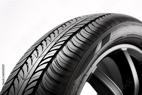 New Car Tires Isolated on a White Background photo