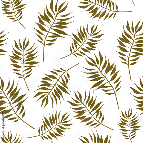 Seamless pattern of green branches. Foliage pattern on transparent background for textile, invitations, wallpaper, stationery, cards, graphic design