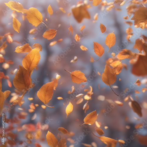 Falling Autumn Leaves. ai generative © Big