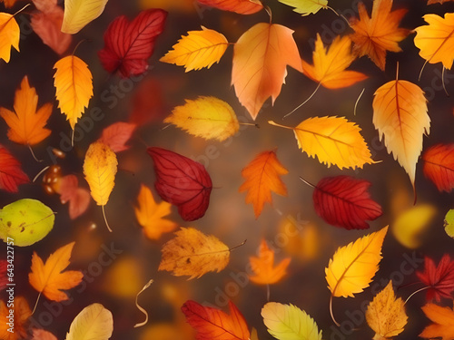 Falling Autumn Leaves. ai generative