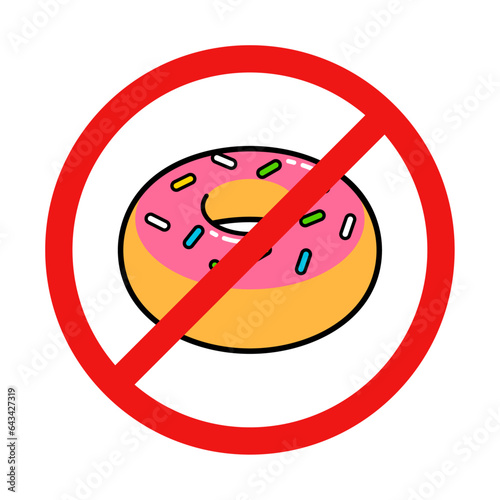 No Donut Sign on White Background