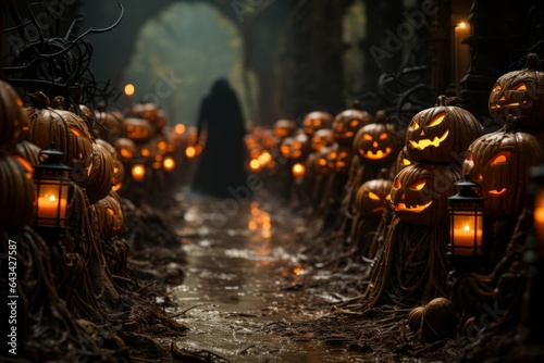 Creepy Halloween Setting  Generative AI