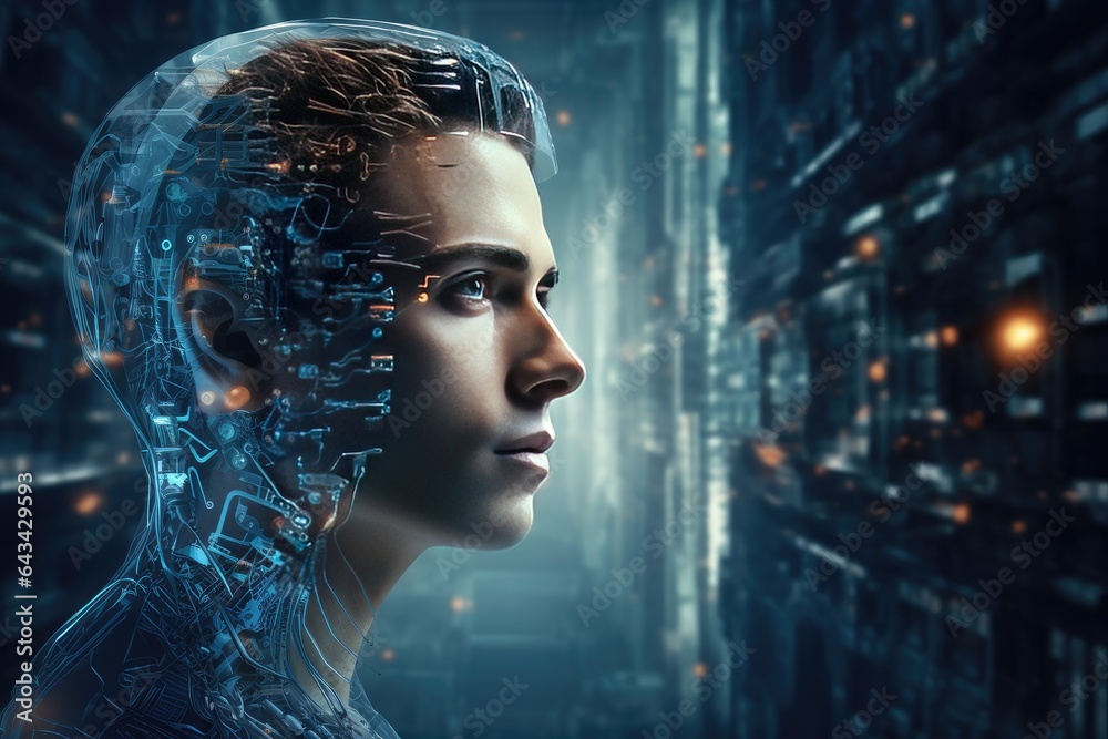 concept of machine learning , AI and Cyber technology concept of machine learning , AI and Cyber technology