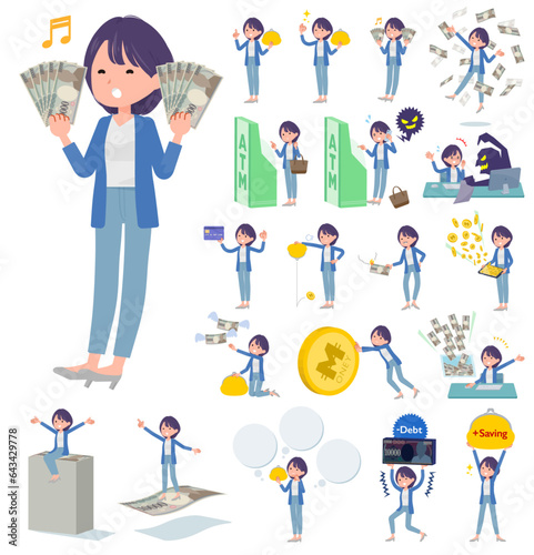 お金や経済に関する広報担当女性のセット