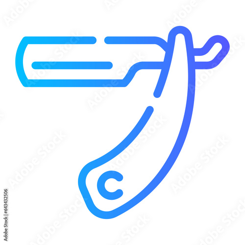 straight razor Line Gradient Icon