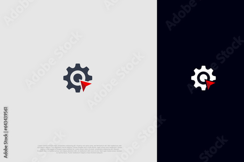 gear target vector logo template. use gear and arrow symbol. Vector logo design template illustration