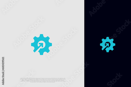 gear target vector logo template. use gear and arrow symbol. Vector logo design template illustration