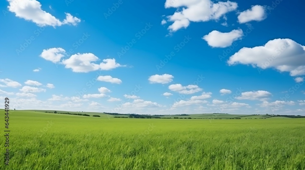 background Open field with clear blue sky