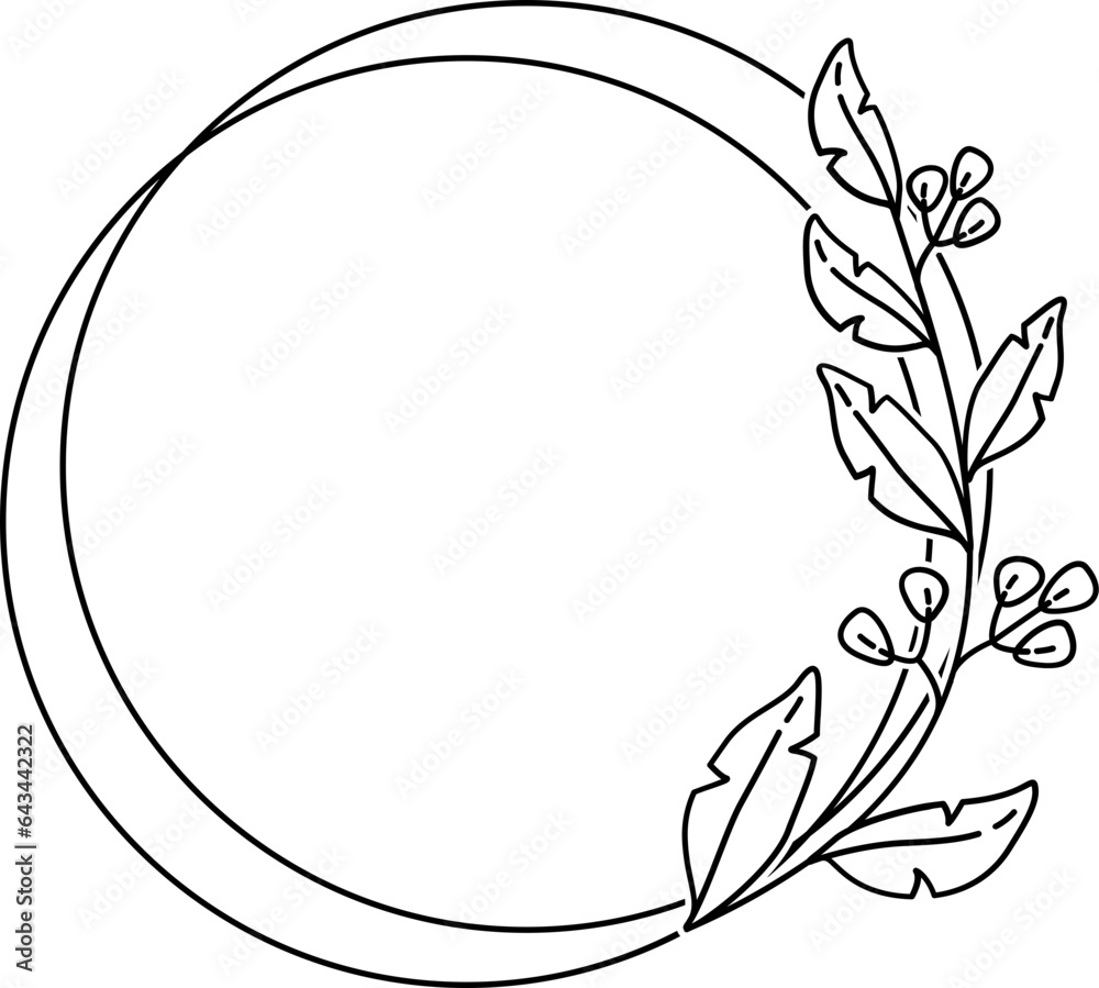 Geometric Floral Frame Element Geometric Floral Frame Element