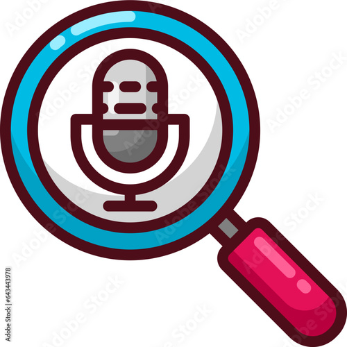 searching Podcast Outline Icon