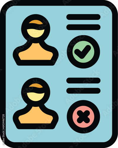 Approved babysitter icon outline vector. Childcare service. Video daycare color flat