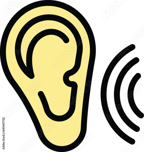 Listen baby icon outline vector. Online education. Child sitter color flat