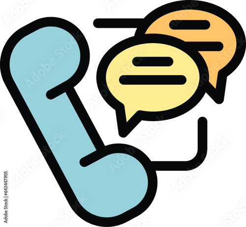 Call babysitter icon outline vector. Baby education. Online service color flat