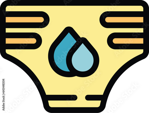 Baby cloth icon outline vector. Childcare education. Online service color flat