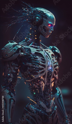  Modern robot design of the future. Illustration On The Theme Of Technology And Science, Fantasy And Comics. Generative AI