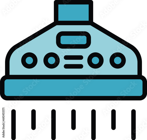 Kitchen air pump icon outline vector. Meat food. Ham raw color flat