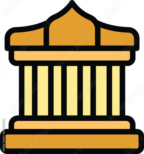 Temple costume icon outline vector. Travel culture. Skyline national color flat