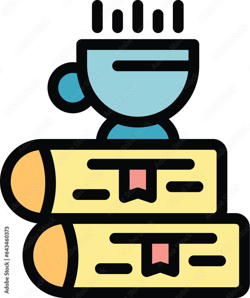 Book read icon outline vector. Digital detox. Social media color flat Book read icon outline vector. Digital detox. Social media color flat