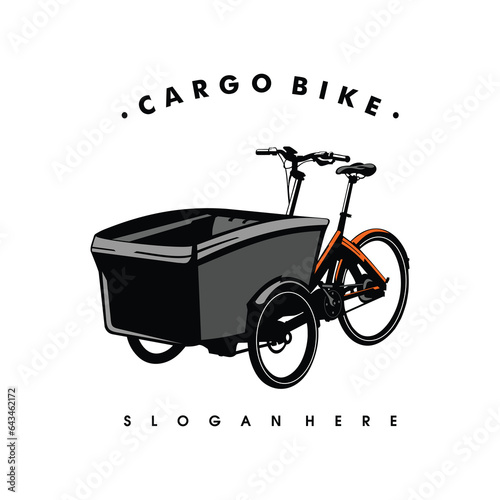 illustration of a bicycle cargo bike vector bike  photo