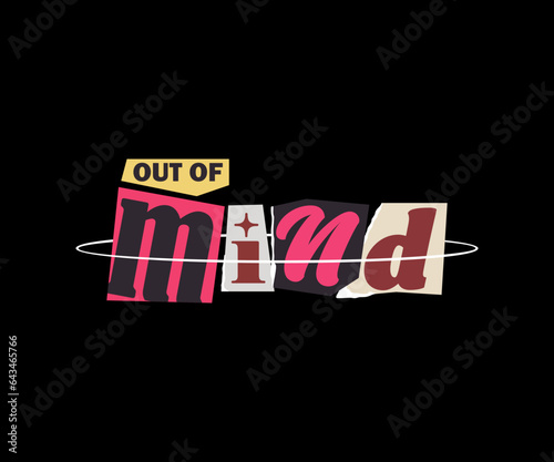 ransom note streetwear t shirt design, vector graphic, typographic poster or tshirts street wear and Urban style