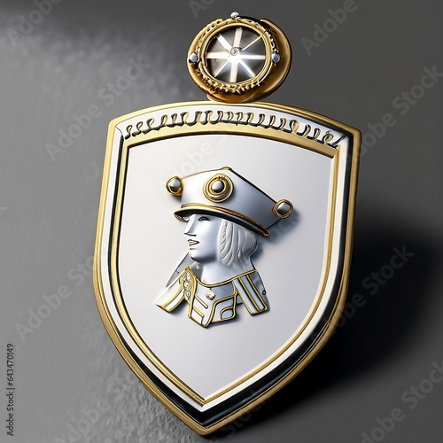 Starship captains badge brooch with futuristic insignia