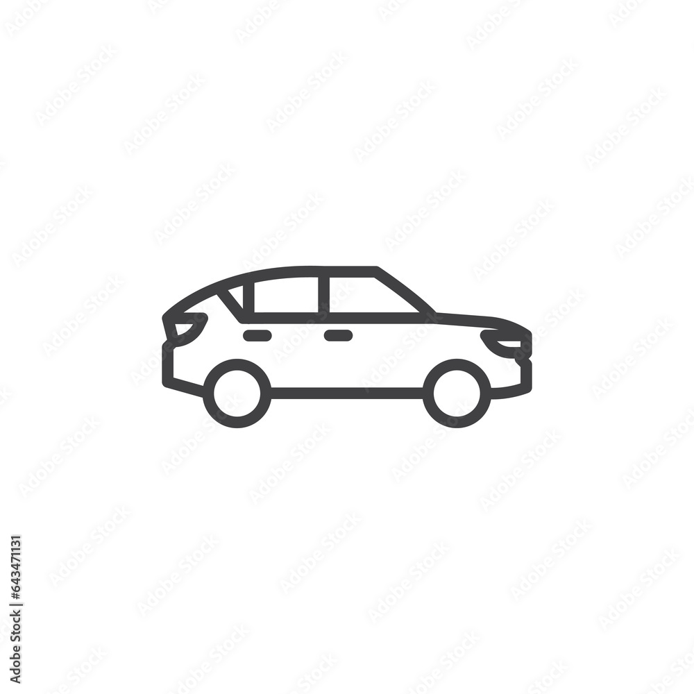 Crossover car line icon