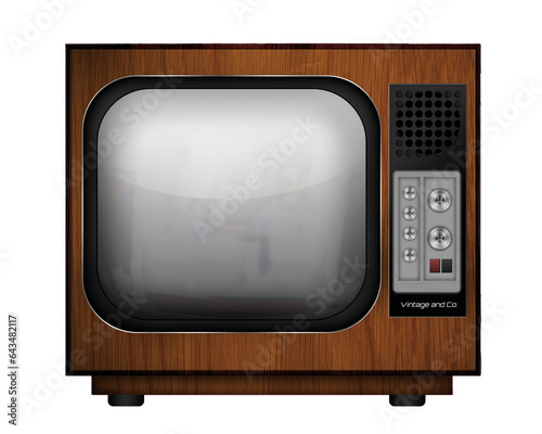 Digital png illustration of retro television set on transparent background