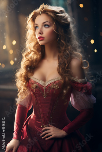 Wallpaper Mural portrait of a beautiful princess in a red dress Torontodigital.ca