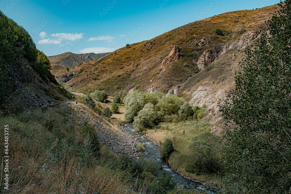 landscape with river and mountains landscape with river and mountains