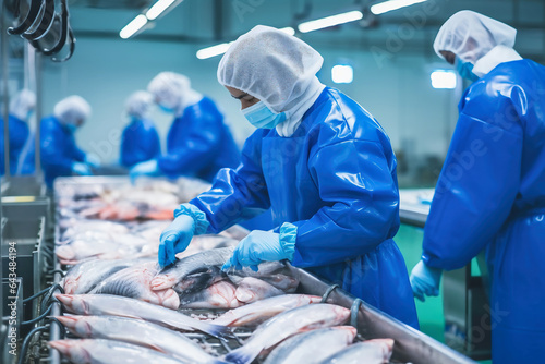 Fototapete Fish processing plant