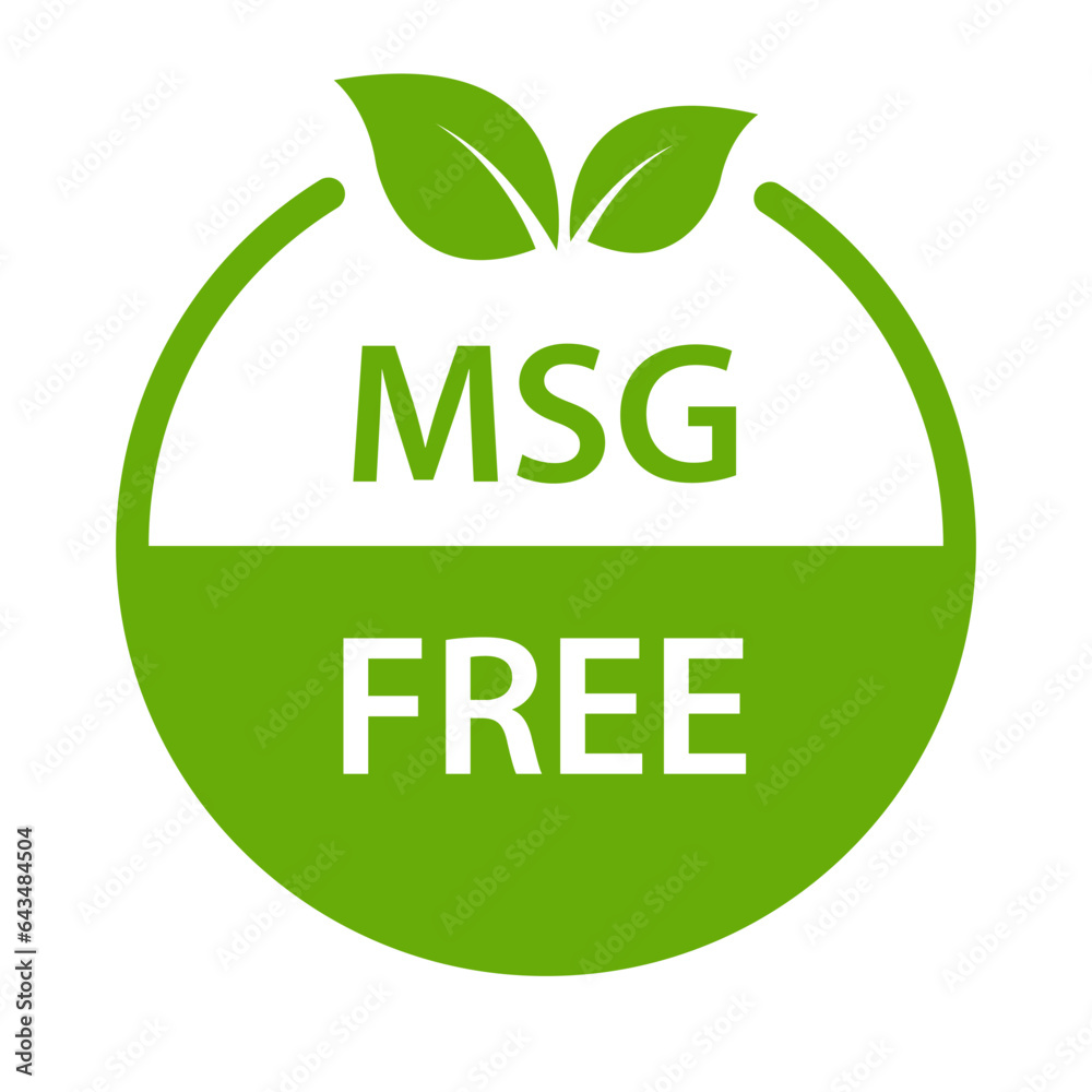 MSG FREE icon vector. Glutamate no added food package sign for your website design, logo, app, UI.illustration