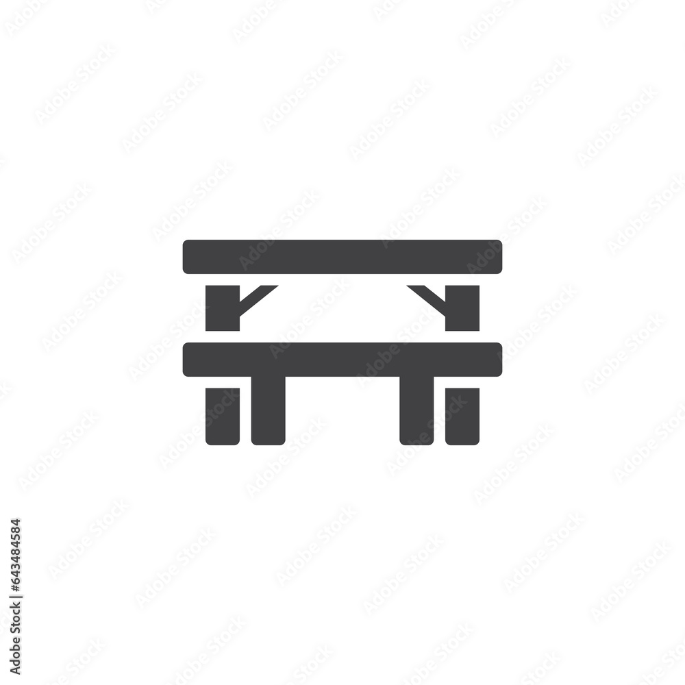 Camping table and chair vector icon Camping table and chair vector icon