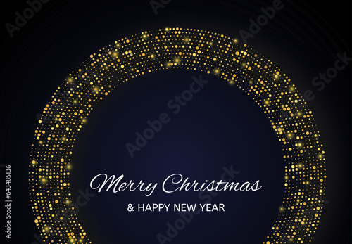 Merry Christmas of gold glitter pattern