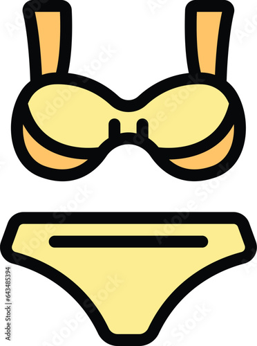 Swimwear icon outline vector. Water ski. Surfer boat color flat