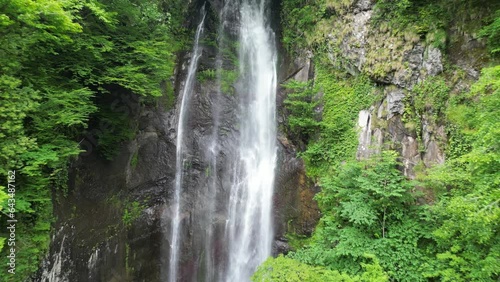 A large waterfall of Mahuntseti in a mountainous area. Adjara, Georgia photo