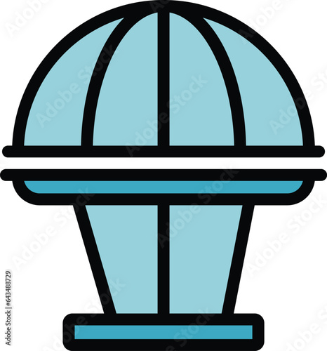 Sport parachute icon outline vector. Water wind. Active dynamic color flat
