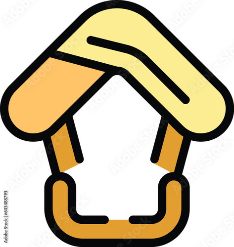 Wind surfer icon outline vector. Kite board. Sport man color flat