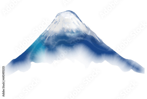 富士山　日本　水彩　世界遺産　アイコン