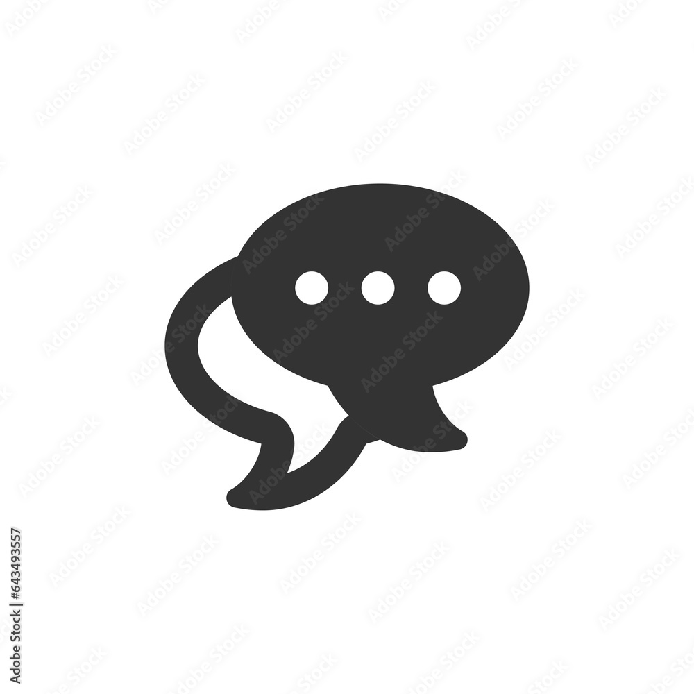 Chat speech bubble and dialog balloon filled style vector icon Chat speech bubble and dialog balloon filled style vector icon