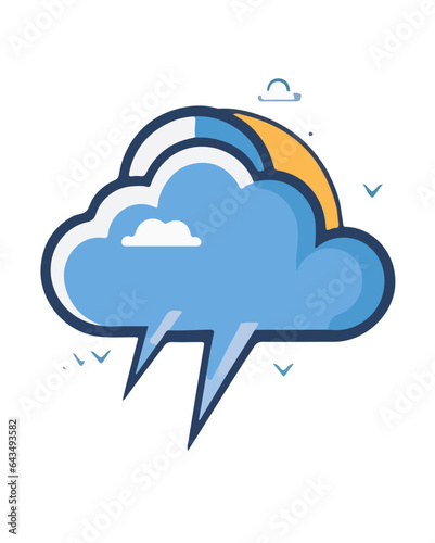 Cloud simple vector illustration isolated cartoon design