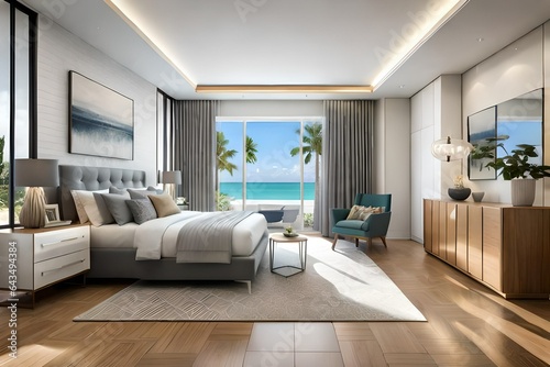 Interior master bedroom of residential house