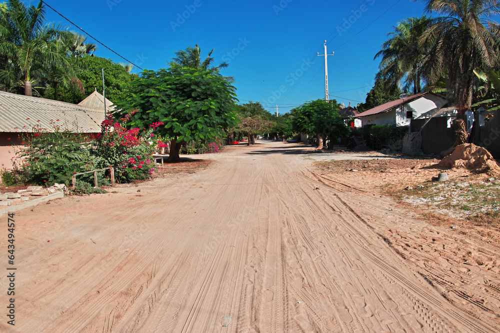 Street in the small village in Casamance area, Senegal, West Africa