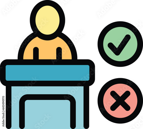 Election speaker icon outline vector. Vote box. Public poll color flat