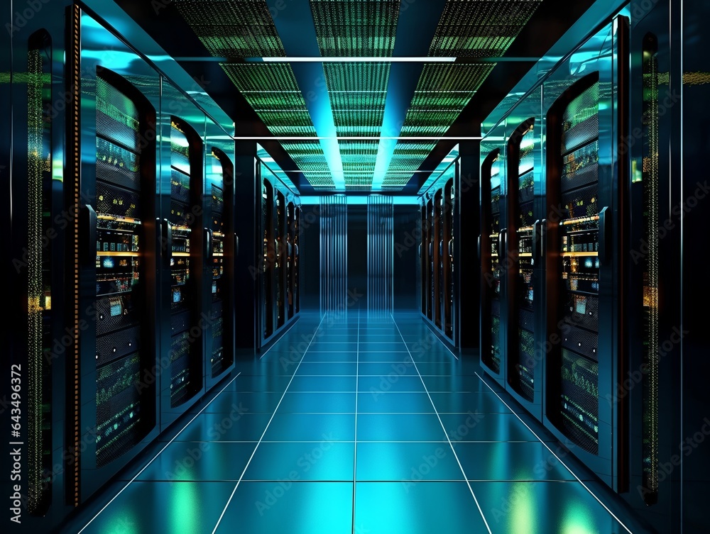 Obraz premium Server room, generative ai