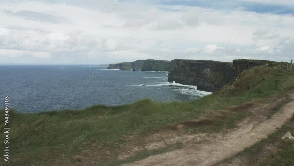 Moving Gimbal Shot of Cliffs of Moher Ireland Moving Gimbal Shot of Cliffs of Moher Ireland